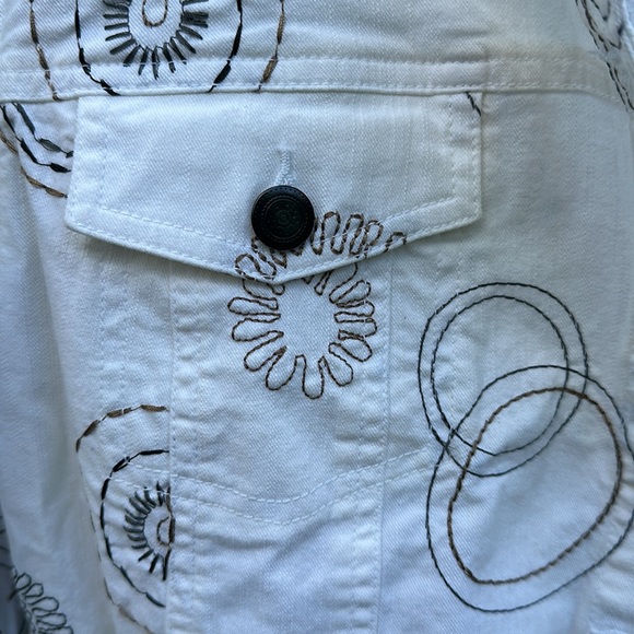 JM Collection White Denim Light Jacket 16 - Picture 4 of 6